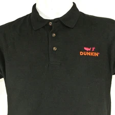 DUNKIN' DONUTS America Runs Employee Uniform Polo Shirt Black Size XL NEW