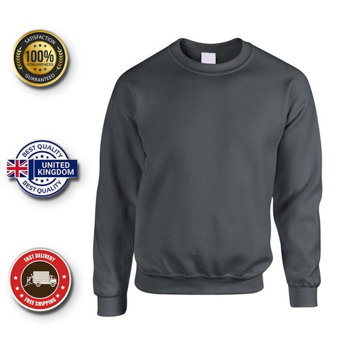 Mens Sweatshirt Heavy Blend Crew Neck Plain Jumper Pullover Casual High Quality - Picture 4 of 18