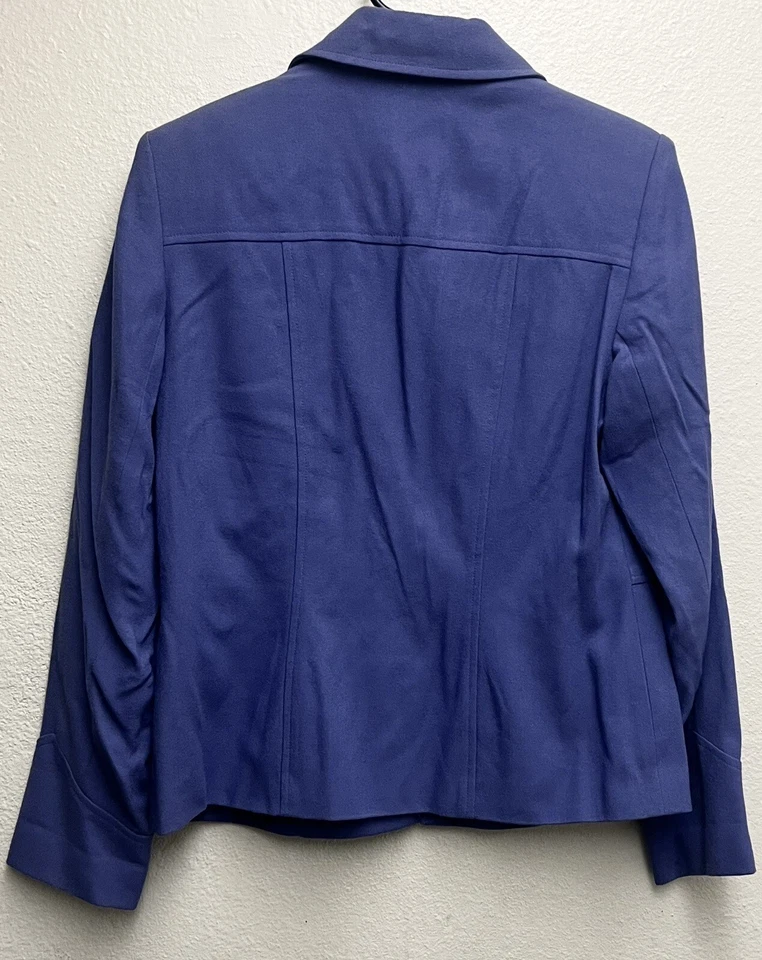 Vestido Vintage Granero Mujer Cremallera Blazer Chaqueta Púrpura Bolsillos Rayón Forrado Talla 6 Foto 3 de 4