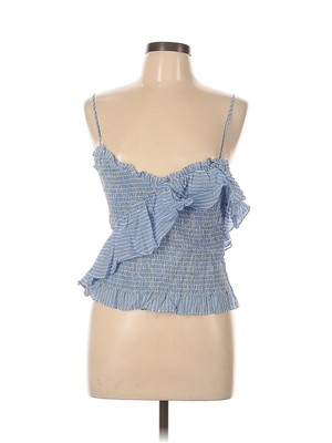 NWT Cinq à Sept Women Blue Sleeveless Blouse L