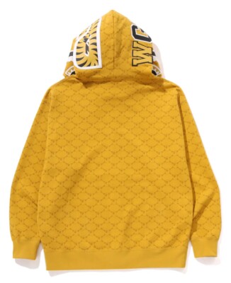 A BATHNIG APE Men's COLLEGE MONOGRAM RELAXED FIT SHARK FULL