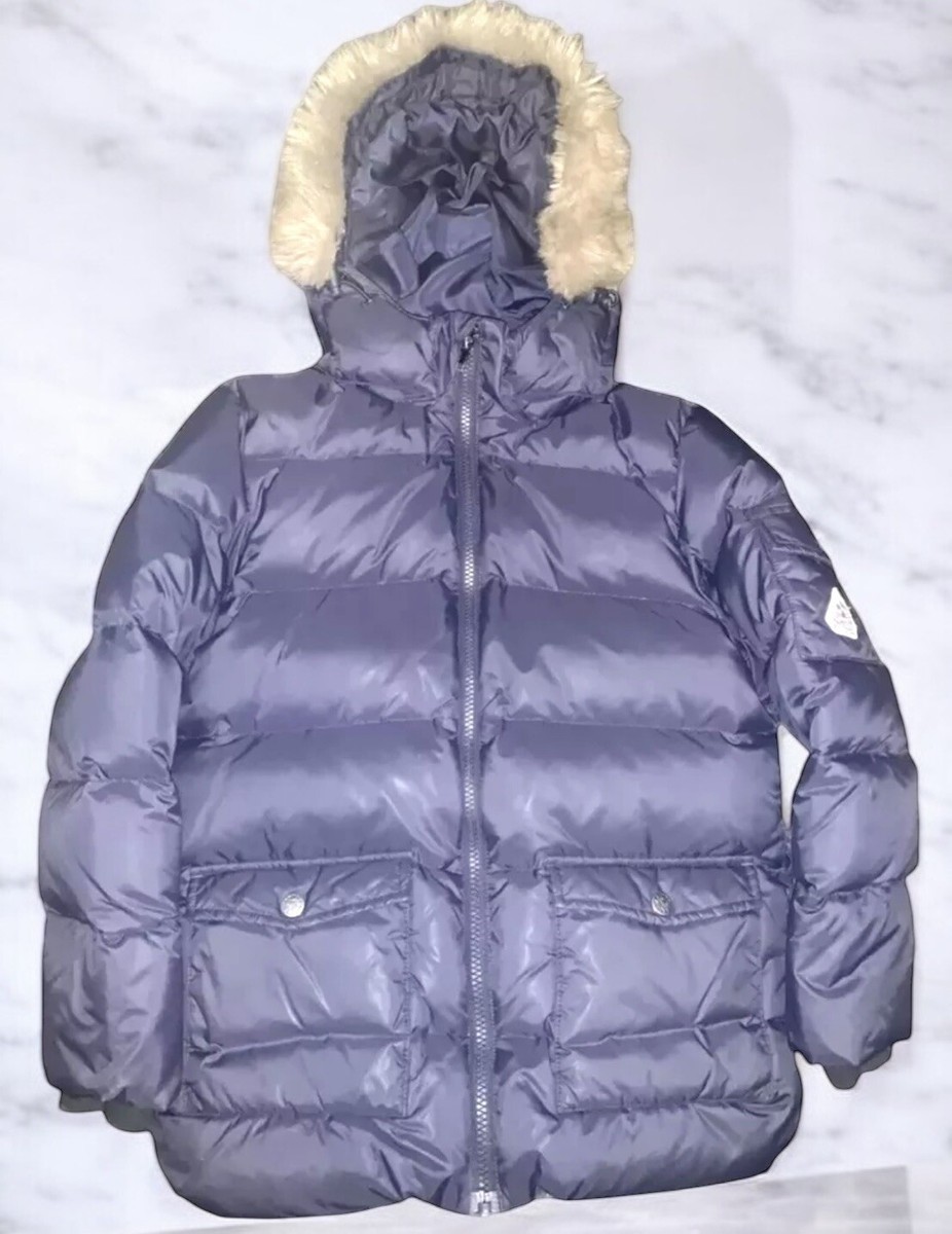 PYRENEX Amiral Authentic Fur Hooded Down Navy blue Padded Jacket Age 10 VGC