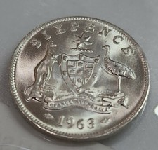 Australian 1963 SIXPENCE CH UNC