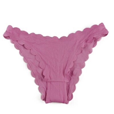 Aerie Waffle Scalloped High Cut Cheekiest Bikini Bottom Women's