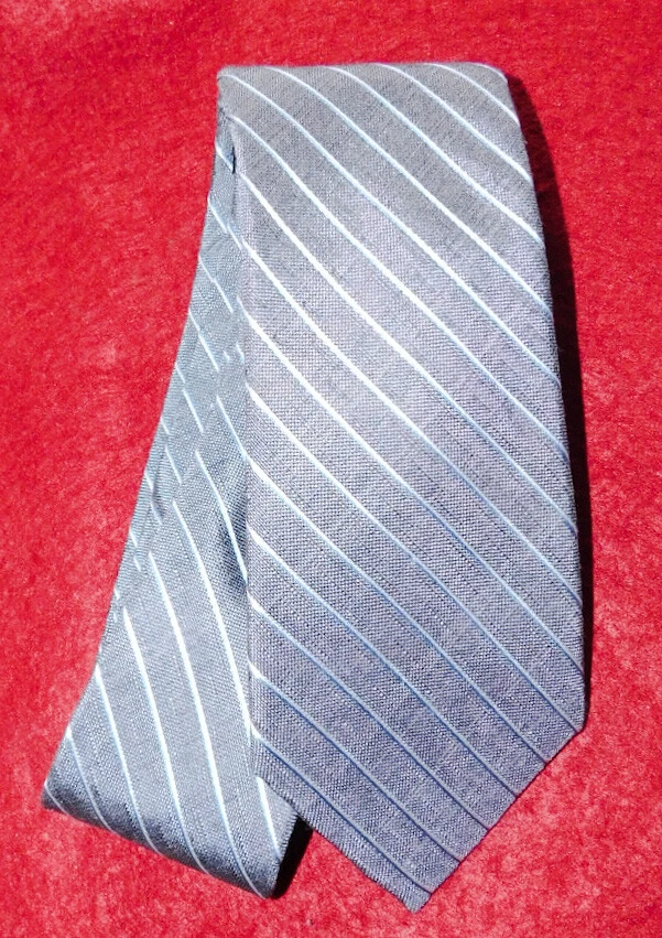 CORBATA A RAYAS NEGRA MARRÓN 1826 GRIS/AZUL CLARO SEDA/LINO - NUEVA CON ETIQUETAS - CORBATAS DE DISEÑADOR. Foto 2 de 4
