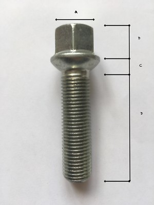 Radschraube M14 x 1.5 x 35mm Kugelbund R13 M14x1.5 Radbolzen SCC Schraube