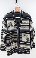 Vintage Cosetta lambswool blend western inspired striped cardigan size M/UK12