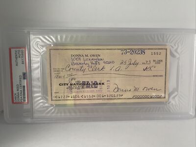 Donna Reed Signed Authentic Check PSA/DNA Certified | eBay