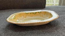 Rare Antique Copeland Spode Continental Views Yellow Baking Dish 9.75x7.5x1.25"