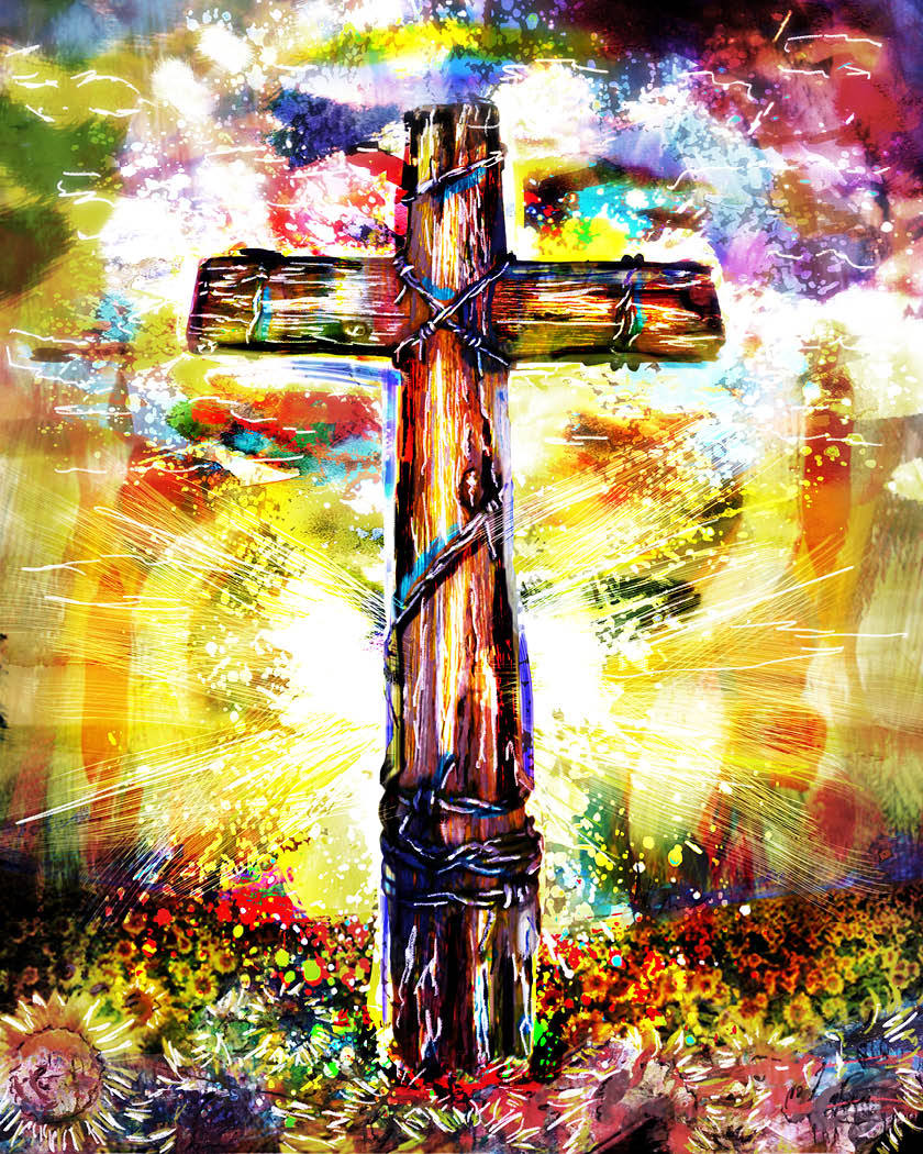 額装品/Le Studio 1/クリスチャン コワニー/ポスター/インテリア Cross Art Print, Christian Art, Religious painting Living Room