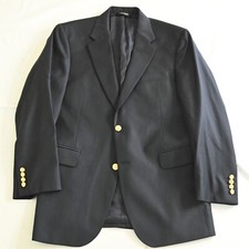 Jos A Bank 41R 42R Navy Blue Gold Button 100 Wool Mens Blazer Jacket Sport Coat
