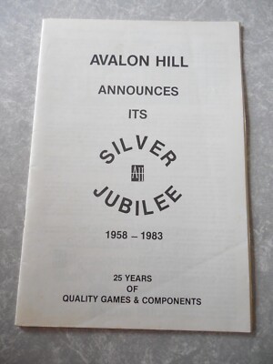Vintage AVALON HILL SILVER JUBILEE CATALOG 1958-1983 - 25 YEARS OF QUALITY GAMES