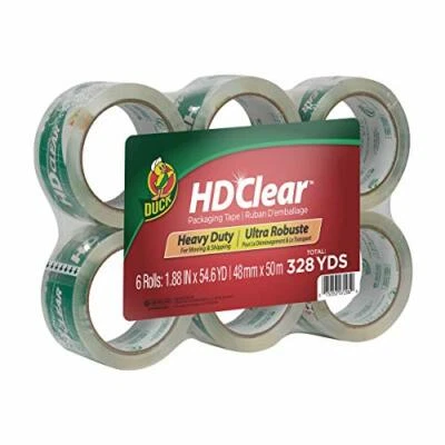 DUCK TAPE Duck HD Clear Heavy Duty Parcel Packing Tape - 6 Rolls 48mm x 50m
