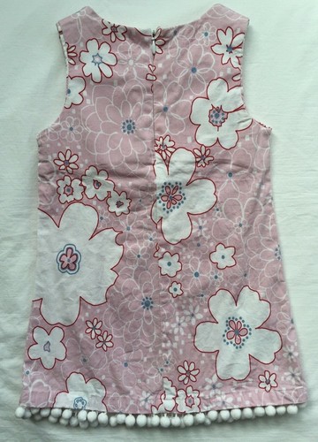 PS Ketti Pom-Pom Dress Size 3 EUC Pink w/ Floral Print Adorable! - Picture 2 of 4