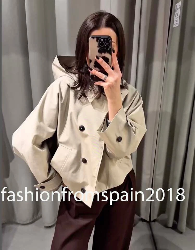 ZARA NEW WOMAN SHORT WATER REPELLENT TRENCH ZW COLL. ECRU S,M,L 0518/060/681