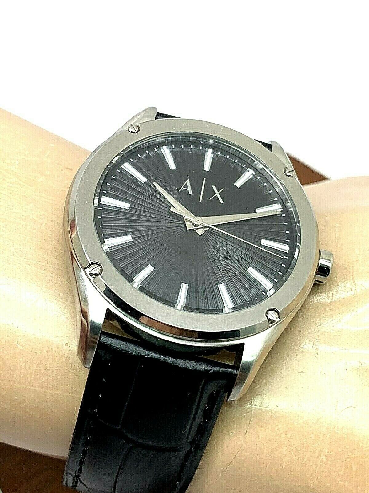 Band AX2800 Leather eBay Armani | Men\'s Exchange Dial Watch Quartz Black 44mm