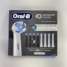 ORAL-B IO SERIES ULTIMATE CLEAN REPLACEMENT BRUSH HEADS, WHITE/BLACK, 8 PACK