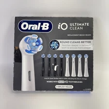 ORAL-B IO SERIES ULTIMATE CLEAN REPLACEMENT BRUSH HEADS, WHITE/BLACK, 8 PACK