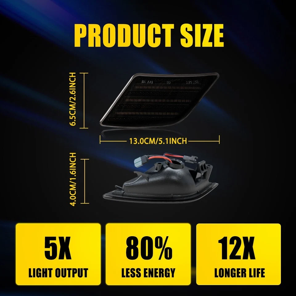 2-20X LED Side Marker Light For 08-11 Mercedes Benz C300 C350 C63AMG W204 C250 R - Image 2 of 4