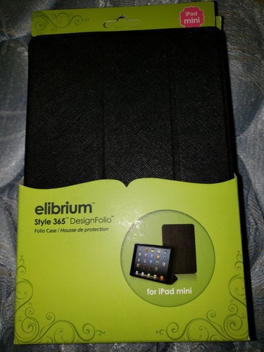 Brand New Elibrium / Claire Bella iPad Mini Case- Style 365 Design Folio BLACK