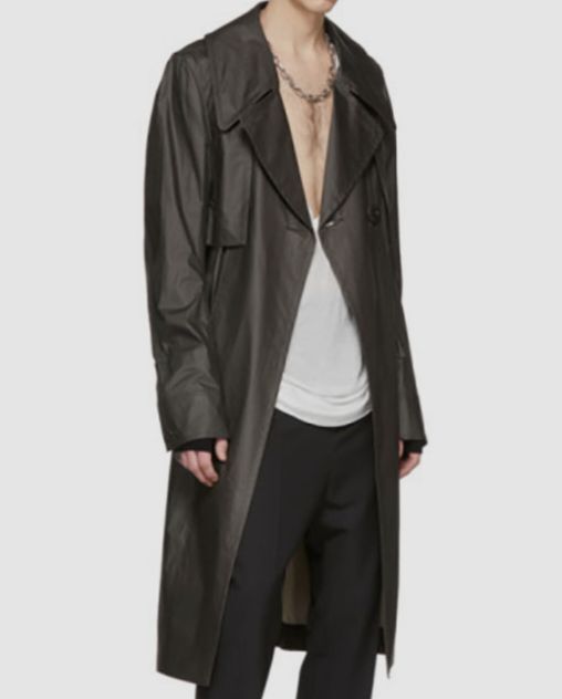 $3090 Rick Owens Men's Gray Drella Trench Coat Jacket Size $3090 Rick Owens Men's Gray Drella Trench Coat Jacket Size