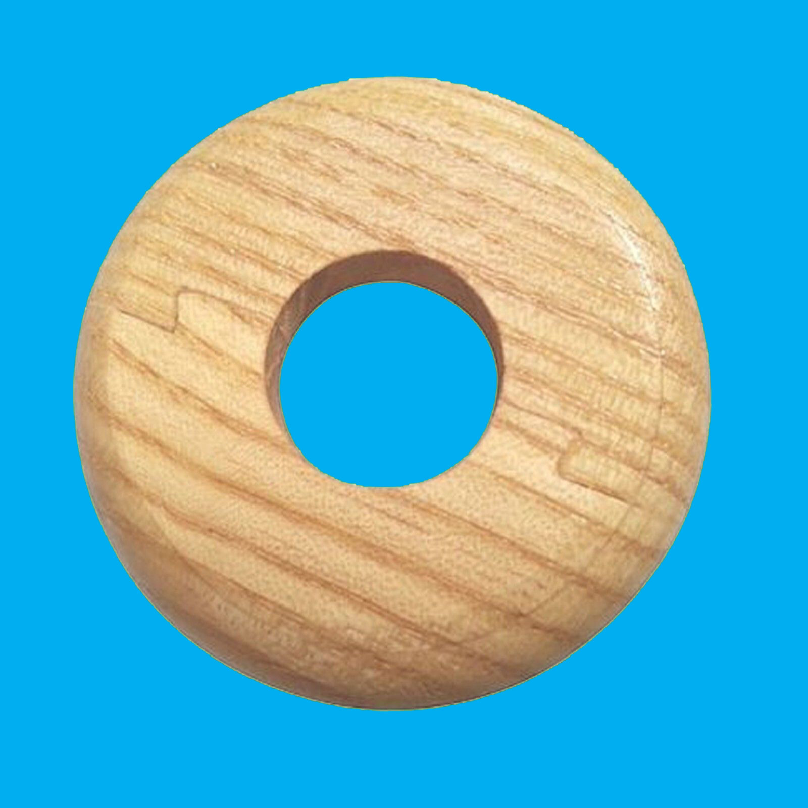 2x Varnished Oak Wood Radiator Pipe Collars for 15mm pipe Easy Fit