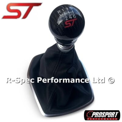 Prosport Kohlefaser Schaltknauf MK7 8 Ford Fiesta ST180 ST200 Ecoboost Turbo rot