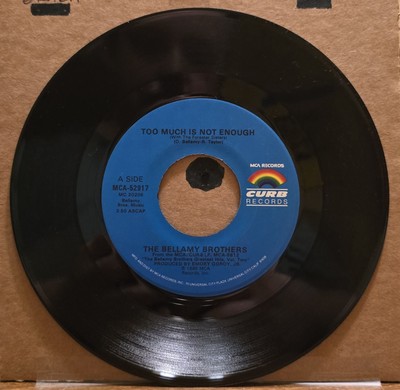Bellamy Brothers Feelin The Feelin / Too Much Is Not Enough Record 45 RPM Vinyl