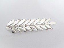 Small silver metal leaf hair pin clip barrette for fine thin hair