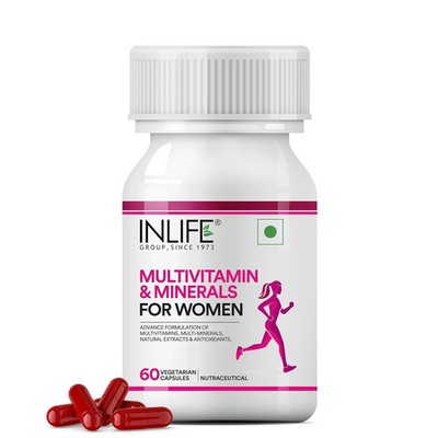 INLIFE Multivitamin für Frauen mit Biotin, Vitamin D, Calcium 60 pflanzliche ...