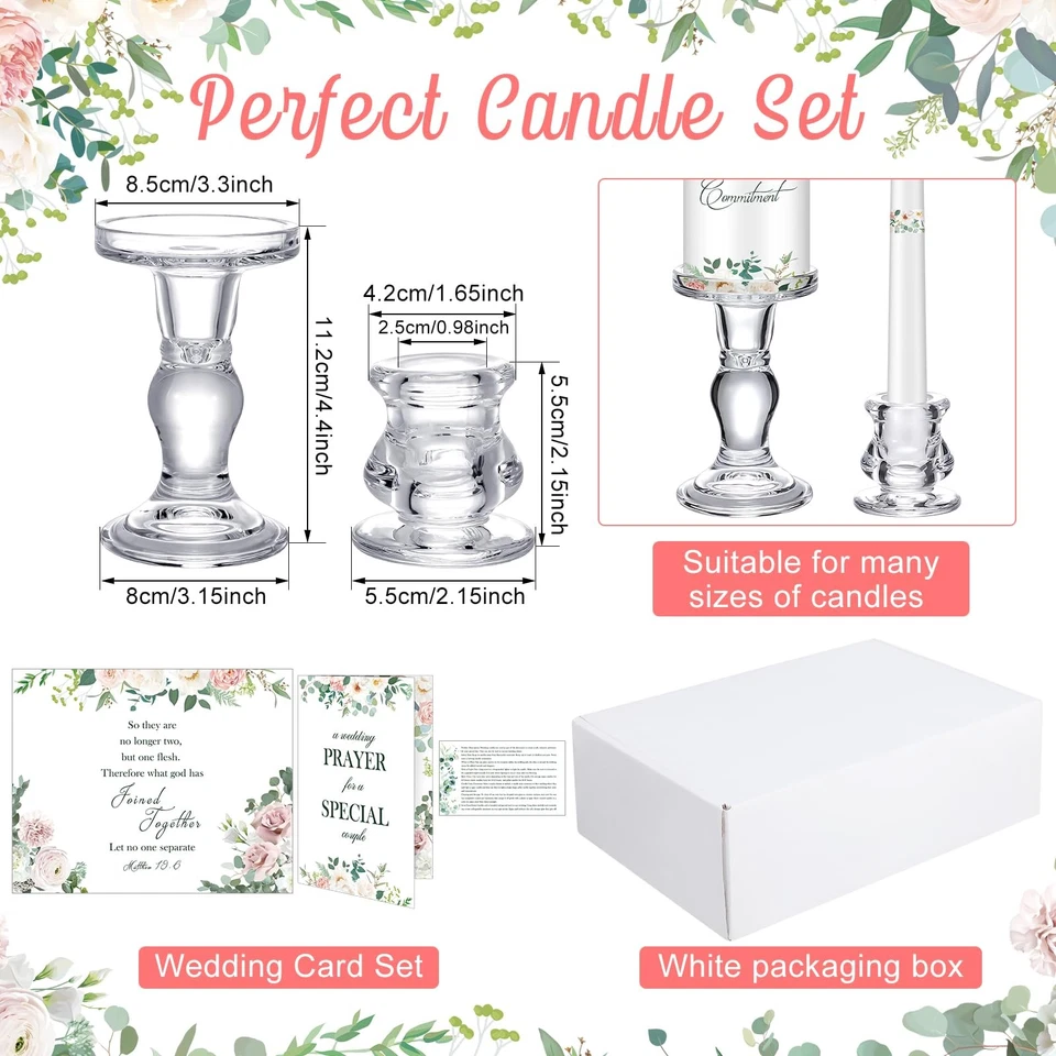 Juego de Ceremonia de Velas de Boda Layhit Unity con Candelabros de Vidrio Foto 3 de 4