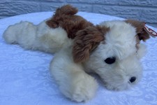 Ty Classic Baby Patches Dog Plush With Tag Realistic Brown Cream Laying 12 Inch