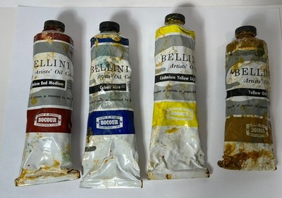 4 Vintage BELLINI Bocour Oil Paint Tubes - Large Tubes - 150CC - PLEASE READ