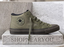CONVERSE Chuck Taylor Malden Street Mid Top WIDE Men's Shoes Green Suede Canvas