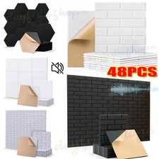 48X Acoustic Wall Panel Tiles Studio Sound Proofing Insulation Self Adhesive Pad