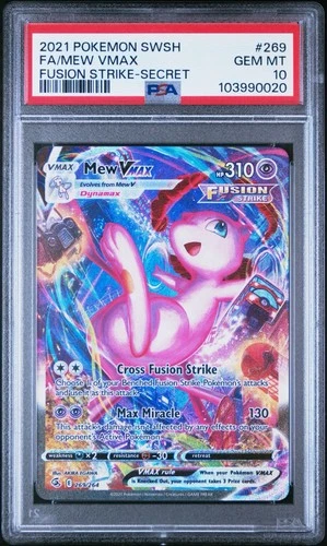Mew VMAX 269/264 Alternate Art Fusion Strike Sword & Shield GEM MT PSA 10