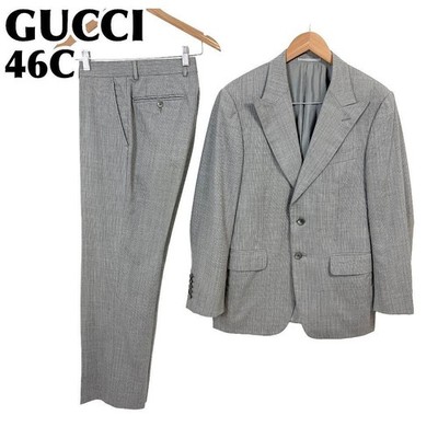 GUCCI Anzug Setup 46C grau gestreift