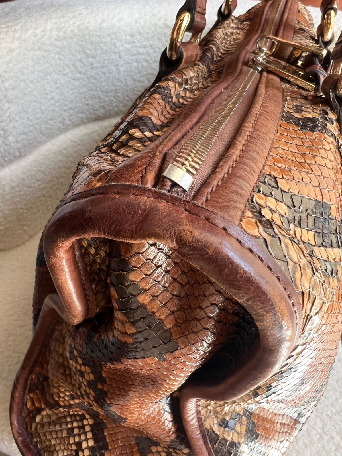 Rare Gucci Python Brown Large Tote - image 11