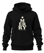 MERRY Christmas Xmas Tree Gift Vintage Retro Unisex Hoodie 