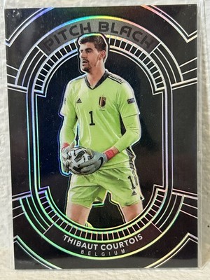 2020-21 Panini Obsidian Pitch Black Contra Parallel /99 Thibaut Courtois #2 UEFA