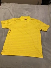 Champions Tour Polo Mens X-Large Yellow striped PGA Golf Shirt 