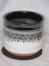 Better Homes  Gardens Indoor Outdoor Brown Ombre Ceramic Planter 3-3.5 Quart MP