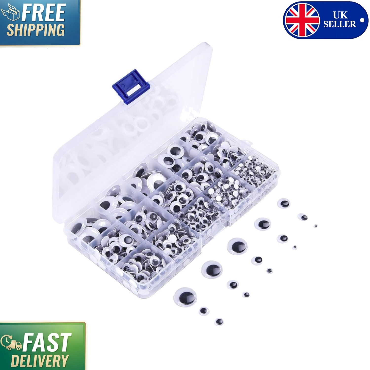Engaging 1220 Count Wiggle Eyes for Scrapbooking and Toy Crafts - Easy to Use