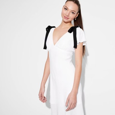 Women's Flutter Short Sleeve Mini A-Line Dress - Wild Fable White M