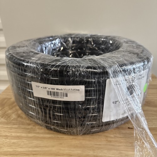 () Flexibler ungiftiger, BPA-freier, schwarzer Vinylschlauch 1/2 Zoll Innendurchmesser x 5/8 Zoll Außendurchmesser x 100 Fuß