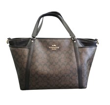 Coach Signature diaper Brown Black Baby Bag Large Travel tote