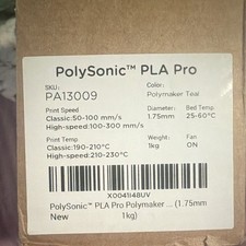 Polymaker PolySonic PLA Pro PLA Filament 1.75mm 1kg Teal PA13009