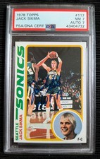 1978-79 Topps Jack Sikma #117 Rookie RC PSA 7/7 On-Card Auto w/ HOF inscription
