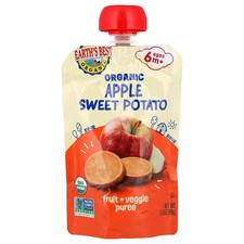 Organic Fruit Veggie Puree, 6 Months, Apple Sweet Potato, 3.5 oz 99 g