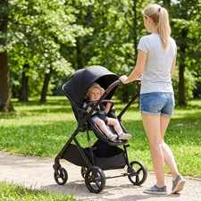 2 in 1 Baby Stroller with Bassinet w/Reversible Seat, Adjustable Canopy